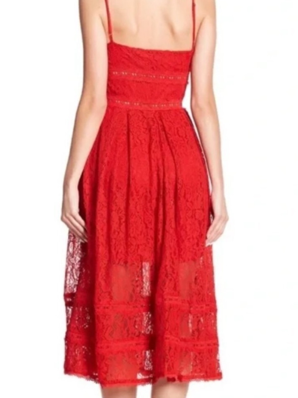 NSR Red Lace Spaghetti-Strap Midi Dress
Women’s XL - Picture 2 of 12